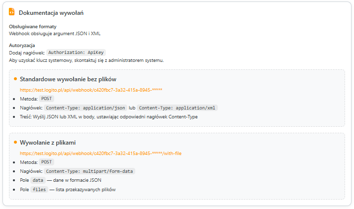 =712x422 Przykład dokumentacji wywołania dla skrypt typu webhook