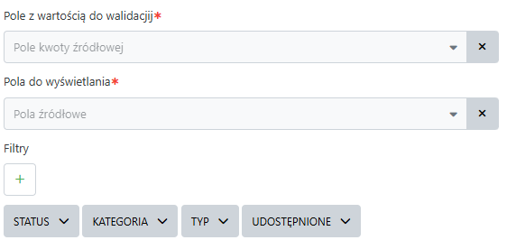 Dodatkowe pola konfiguracyjne dla Raportu spójności w Konfiguracji strony