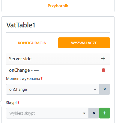 Konfiguracja wyzwalacza