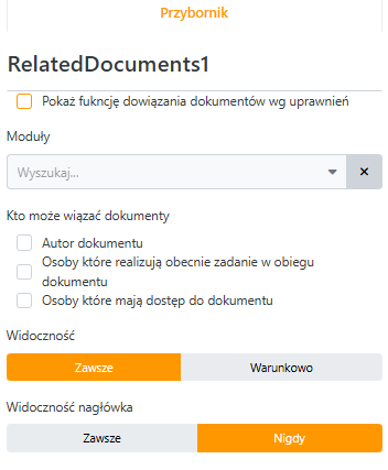 Konfiguracja dokumentów powiązanych