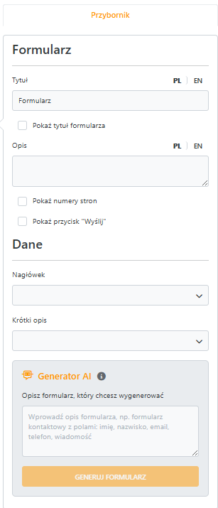 Konfiguracja formularza