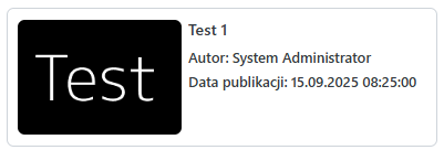 Przykładowy kafelek z polami opisowymi