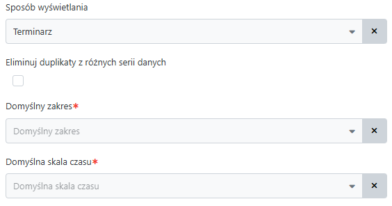 Dodatkowe pola konfiguracyjne dla widoku Terminarza w Konfiguracji strony