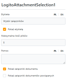 Przykładowa konfiguracja pola wybór załączników